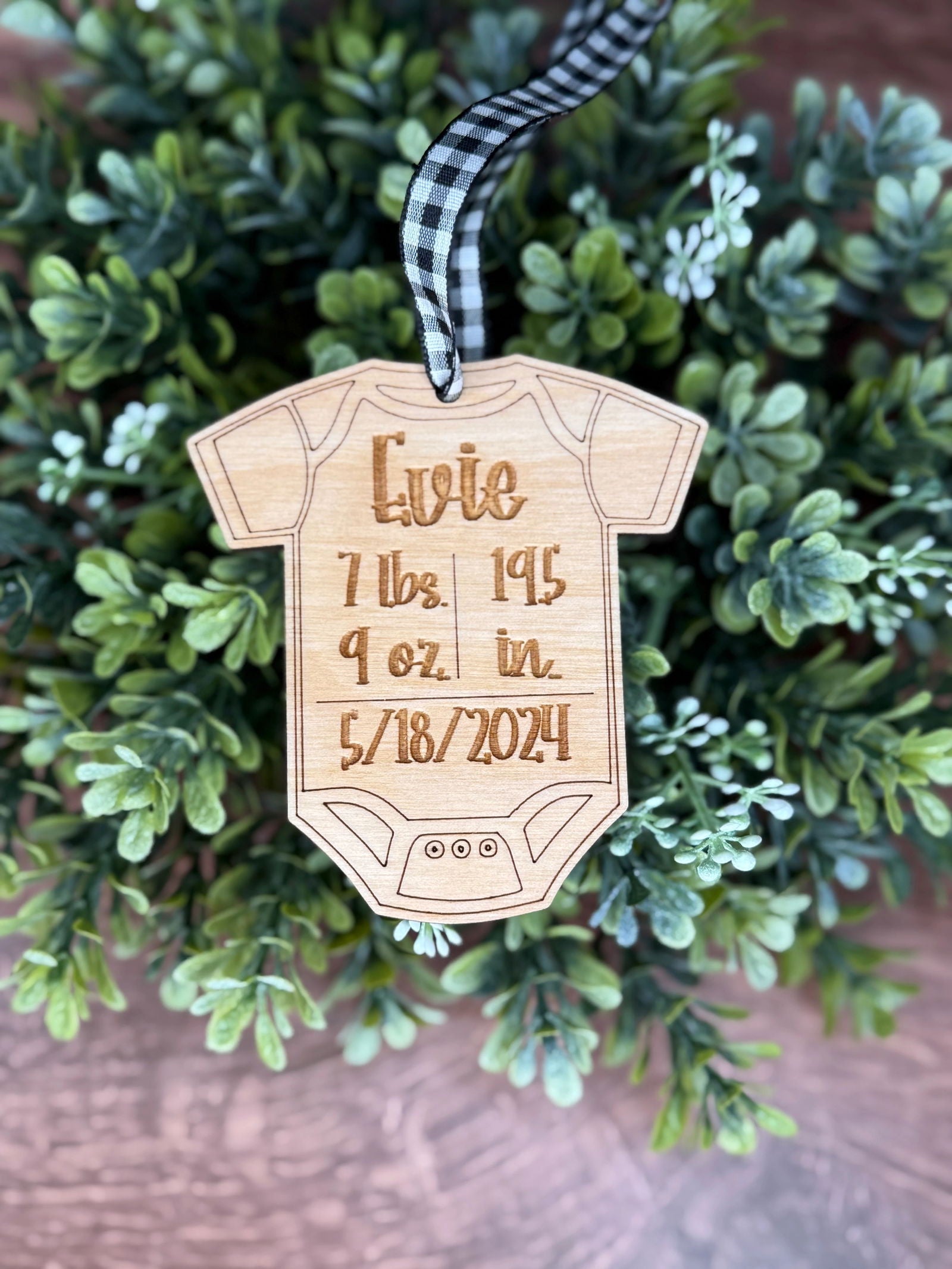 All About Baby Announcement Ornament - Fresh Cut Signs