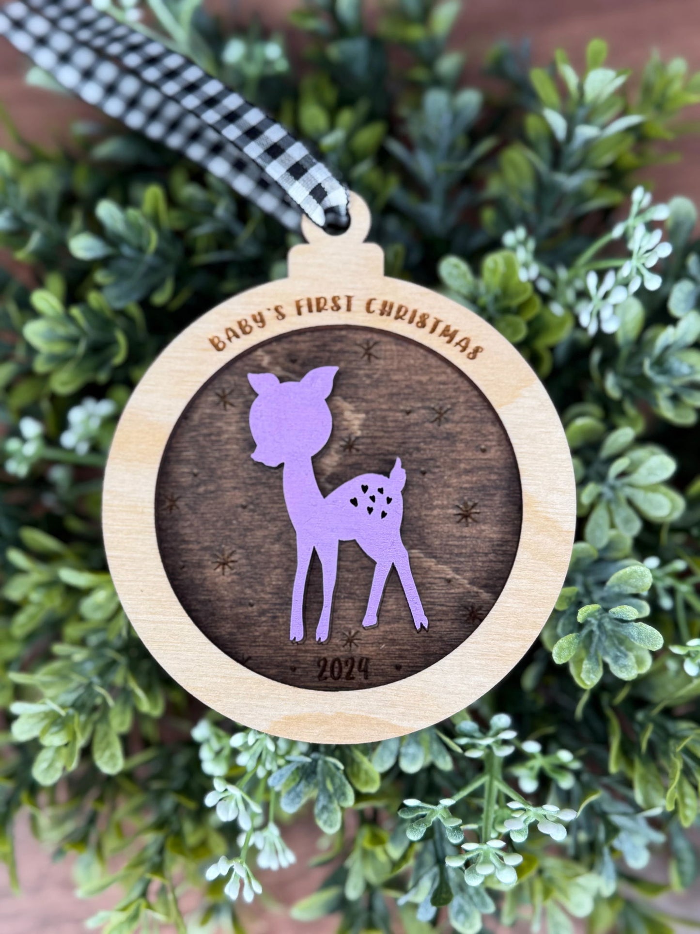 Baby’s First Christmas Deer Ornament - Fresh Cut Signs