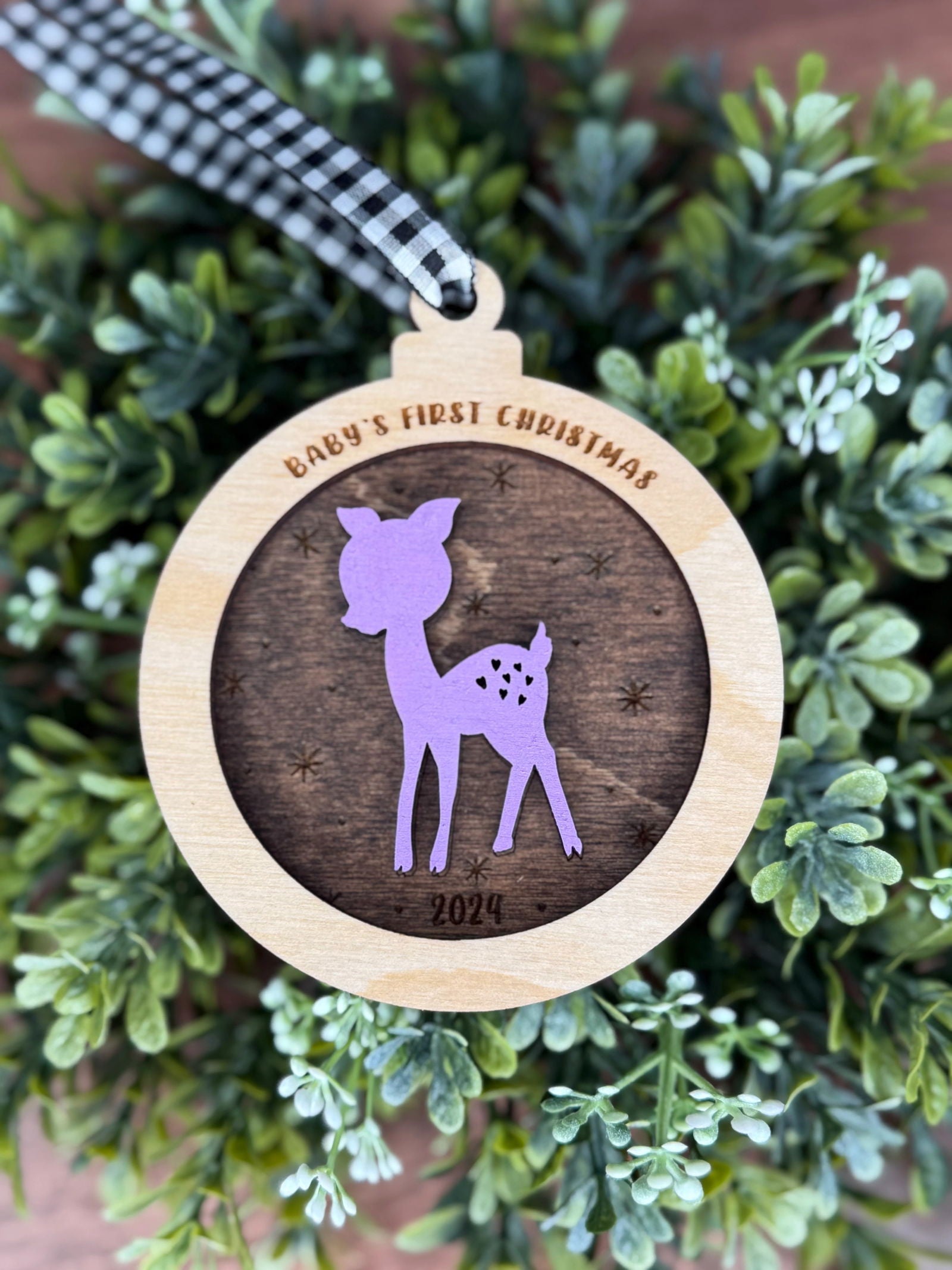 Baby’s First Christmas Deer Ornament - Fresh Cut Signs