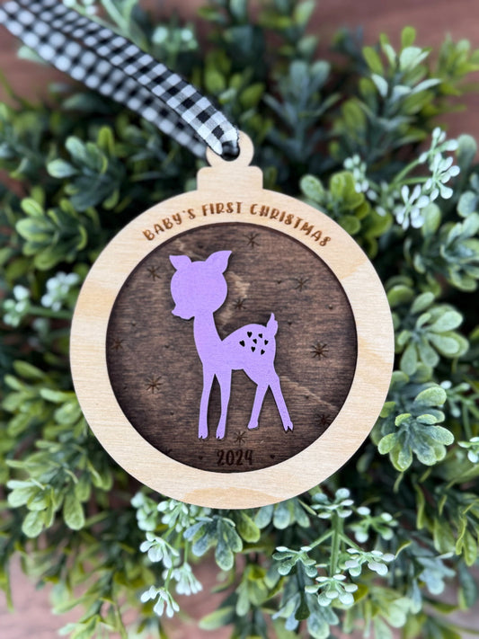 Baby’s First Christmas Deer Ornament - Fresh Cut Signs