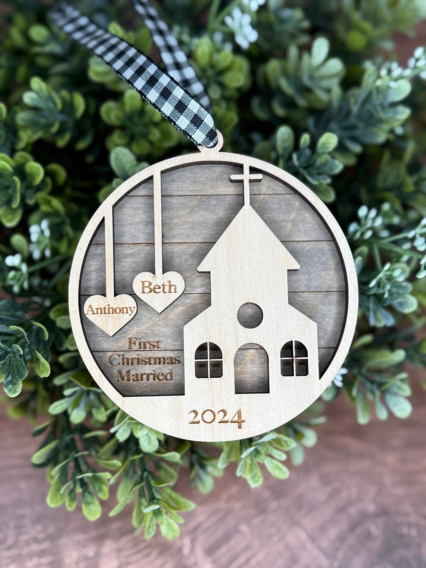 Cherished Vows First Christmas Married Ornament - Fresh Cut Signs