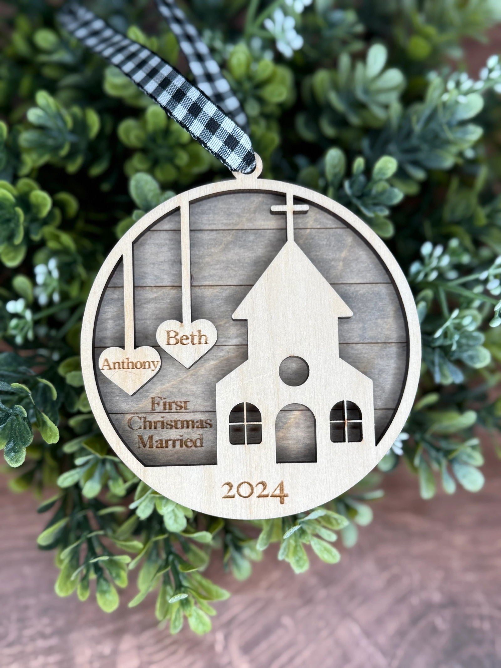Cherished Vows First Christmas Married Ornament - Fresh Cut Signs