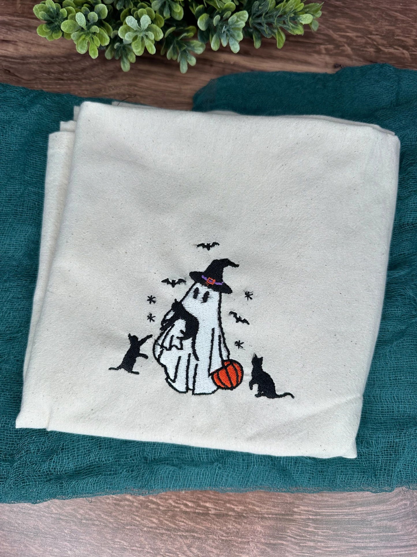 Embroidered Halloween Tea Towels - Fresh Cut Signs