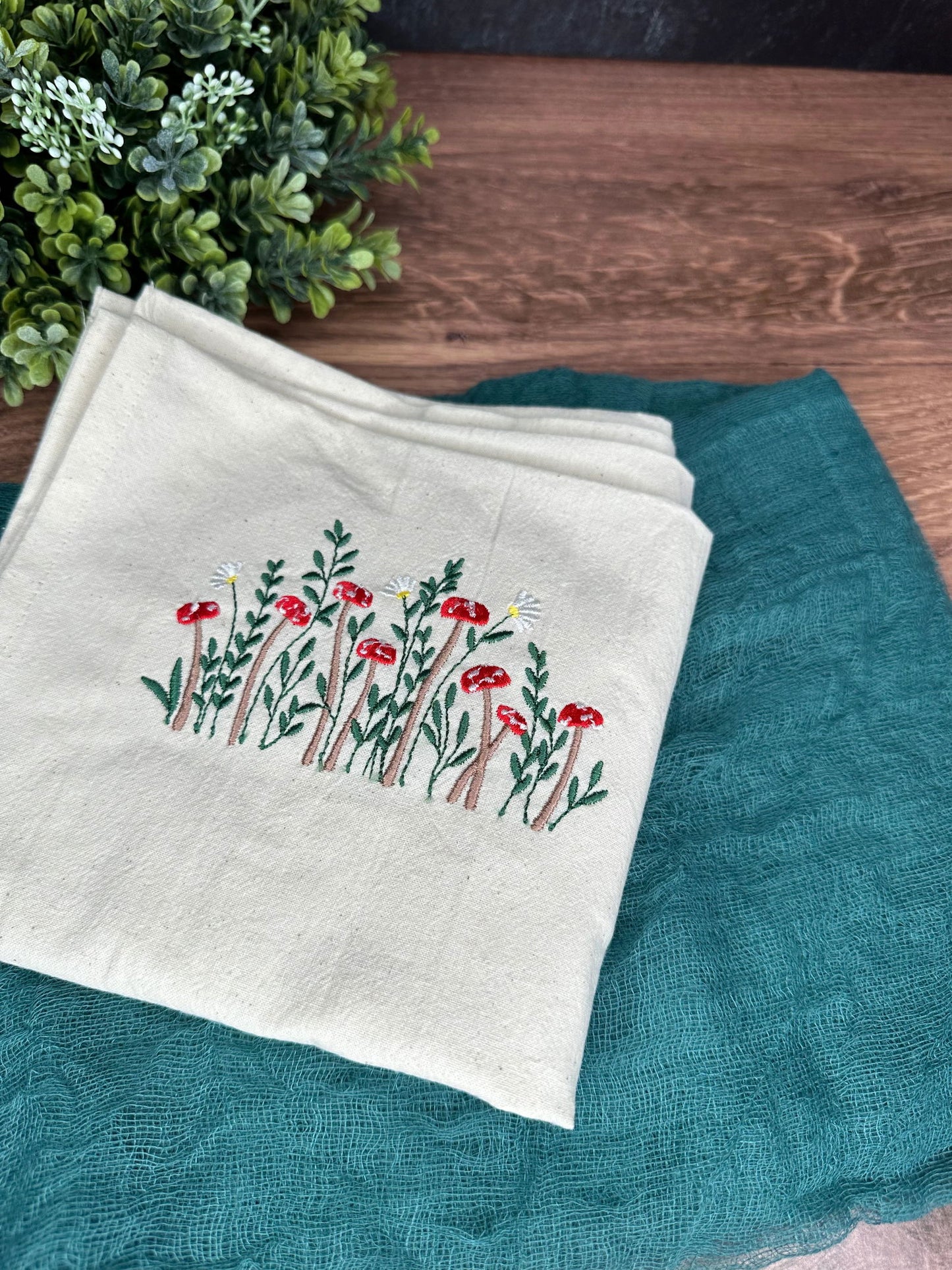 Embroidered Halloween Tea Towels - Fresh Cut Signs