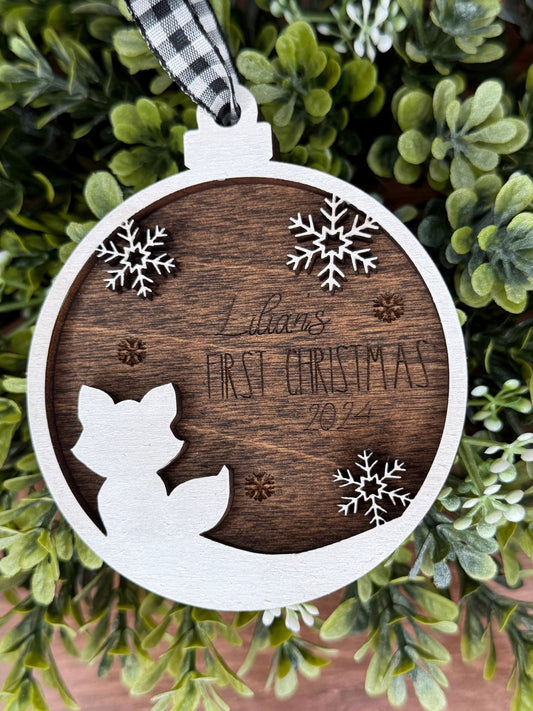 Furry Fox First Christmas - Fresh Cut Signs