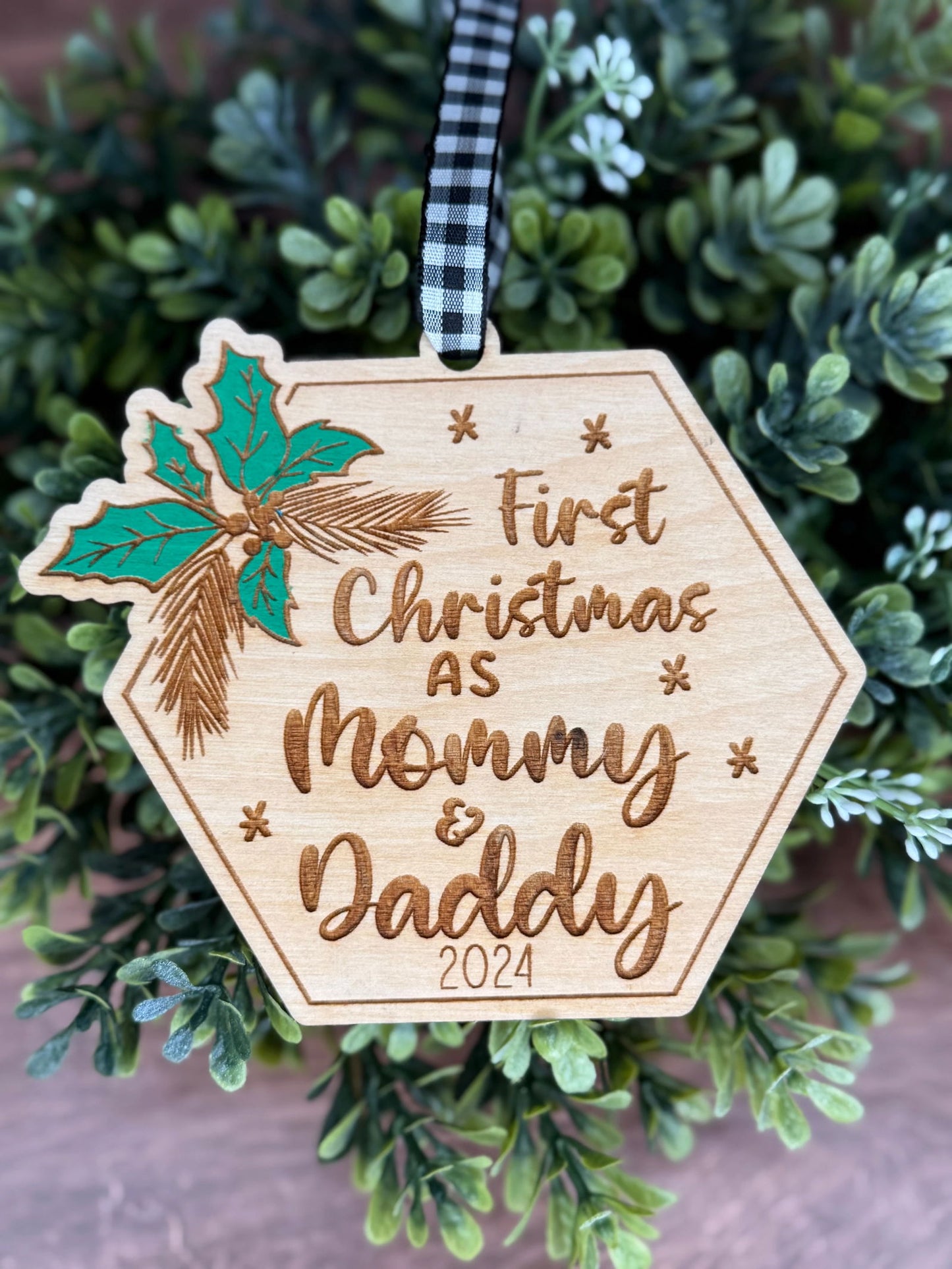 Holly Jolly First Christmas as Mommy and Daddy - Fresh Cut Signs