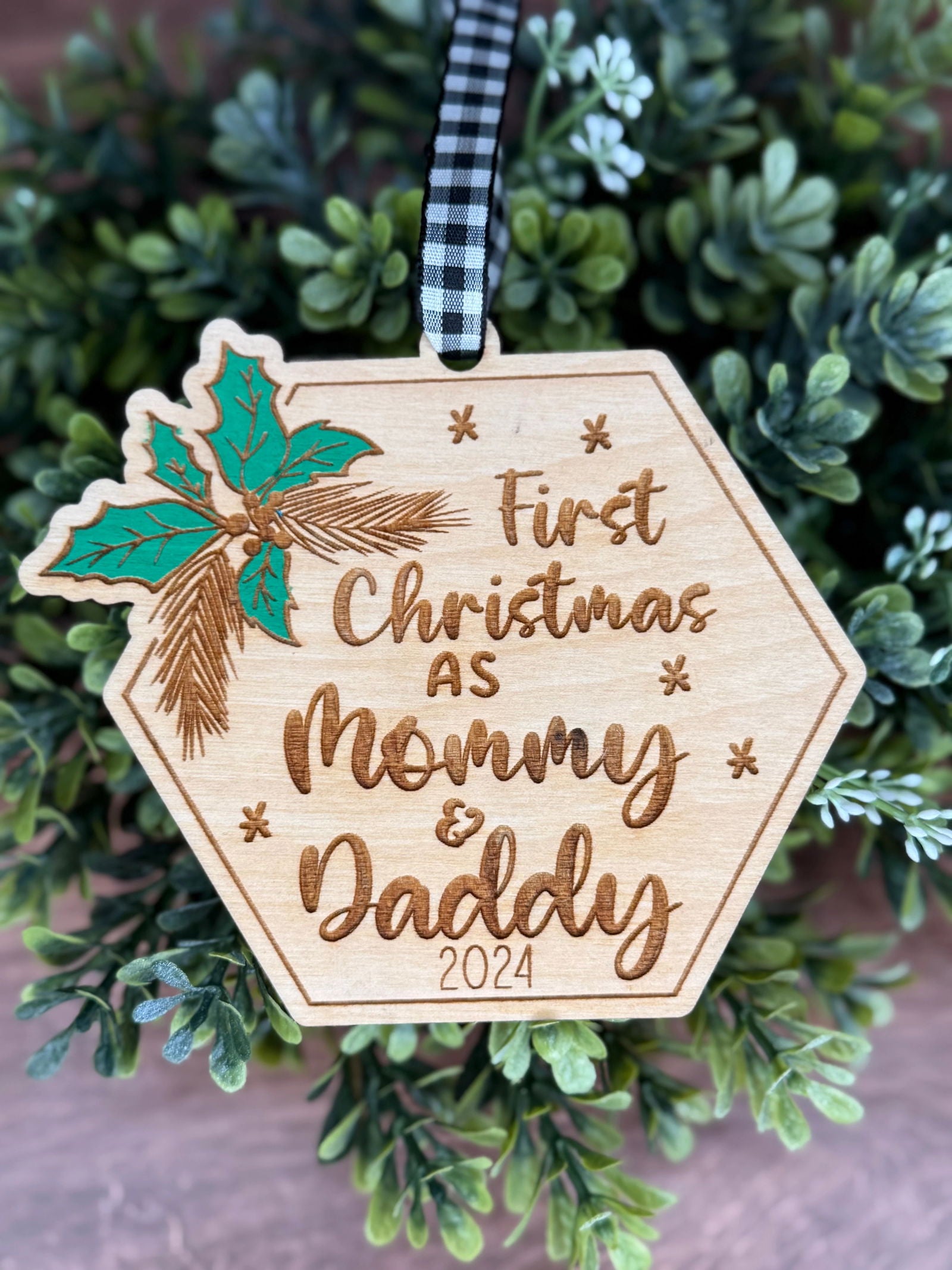 Holly Jolly First Christmas as Mommy and Daddy - Fresh Cut Signs
