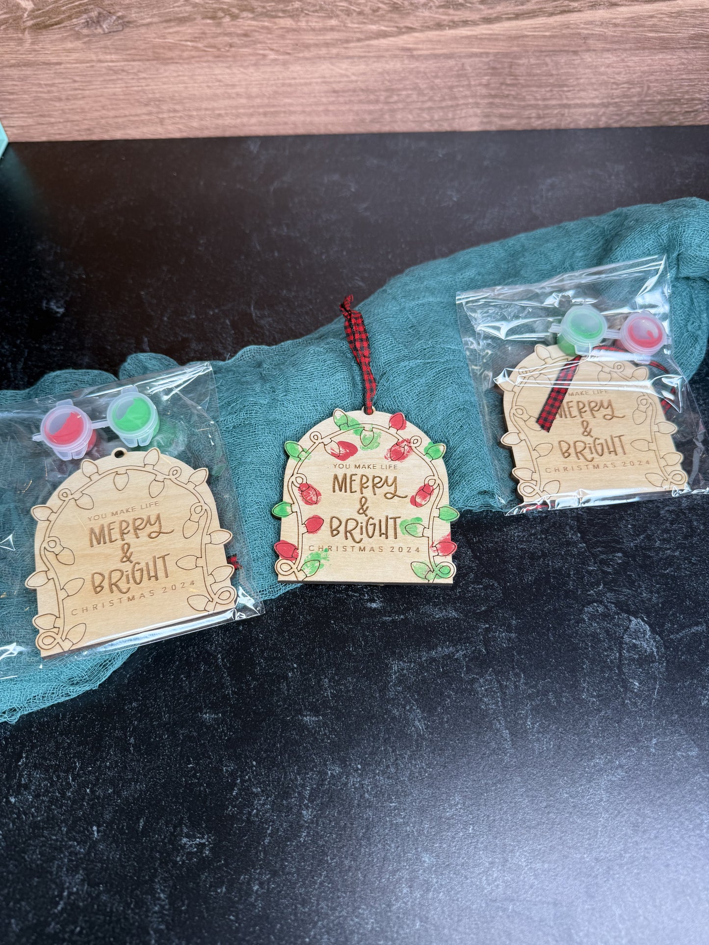 Merry and Bright Fingerprint Ornament