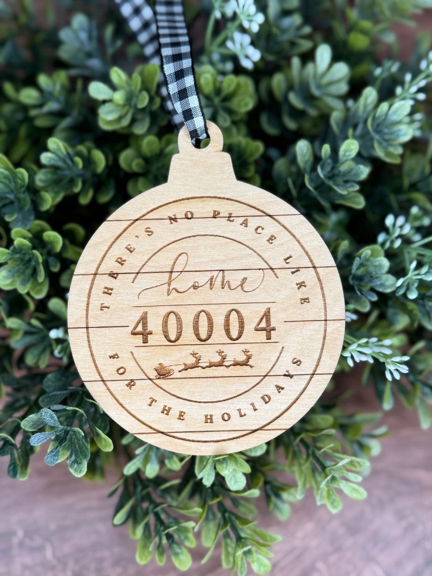 No Place Like Home ZIP Code Ornament - Fresh Cut Signs