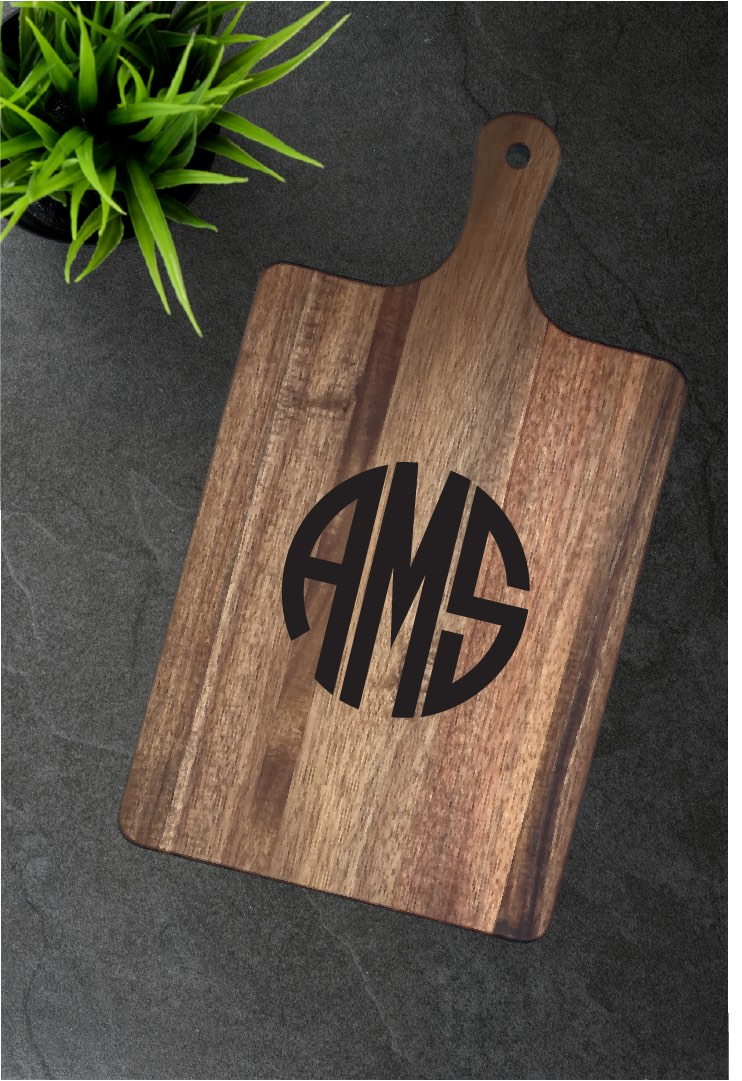 Personalized Acacia Cutting Board with Handle - Fresh Cut Signs