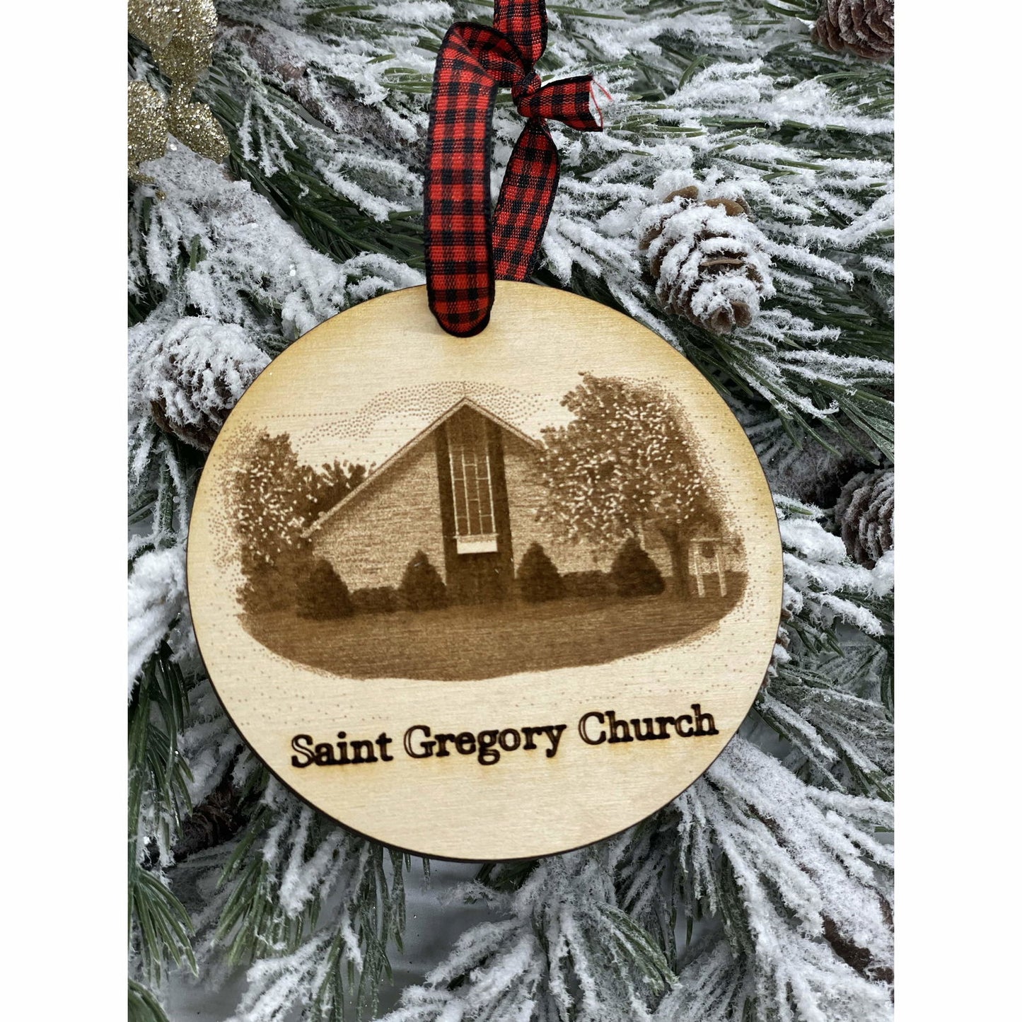 St. Gregory Church Custom Art Ornament - Fresh Cut Signs
