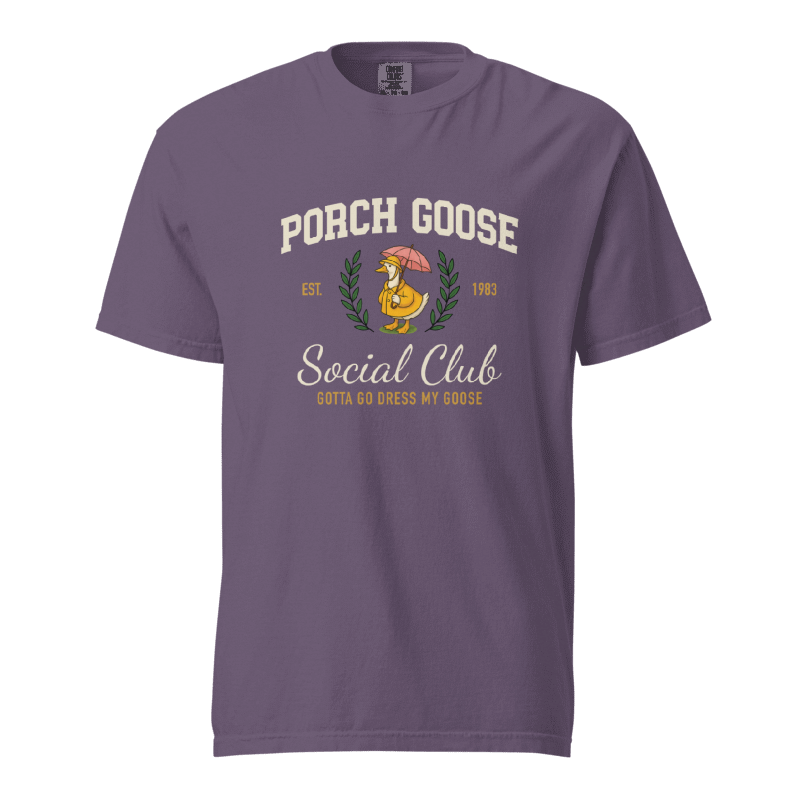 Raincoat Porch Goose Social Club T-shirt