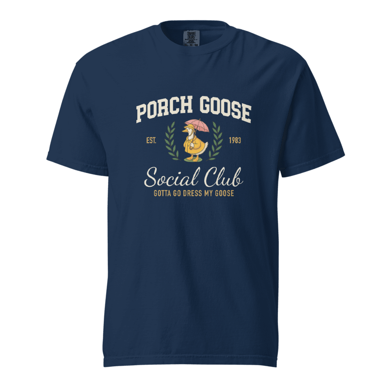 Raincoat Porch Goose Social Club T-shirt