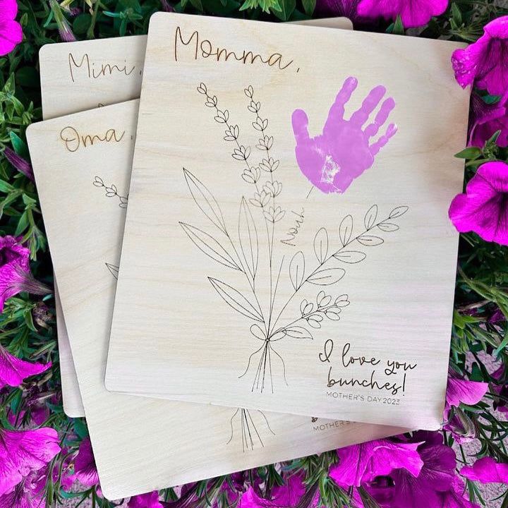 Personalized Mom Birthday Gift. Mothers Day Gift Flower Handprint