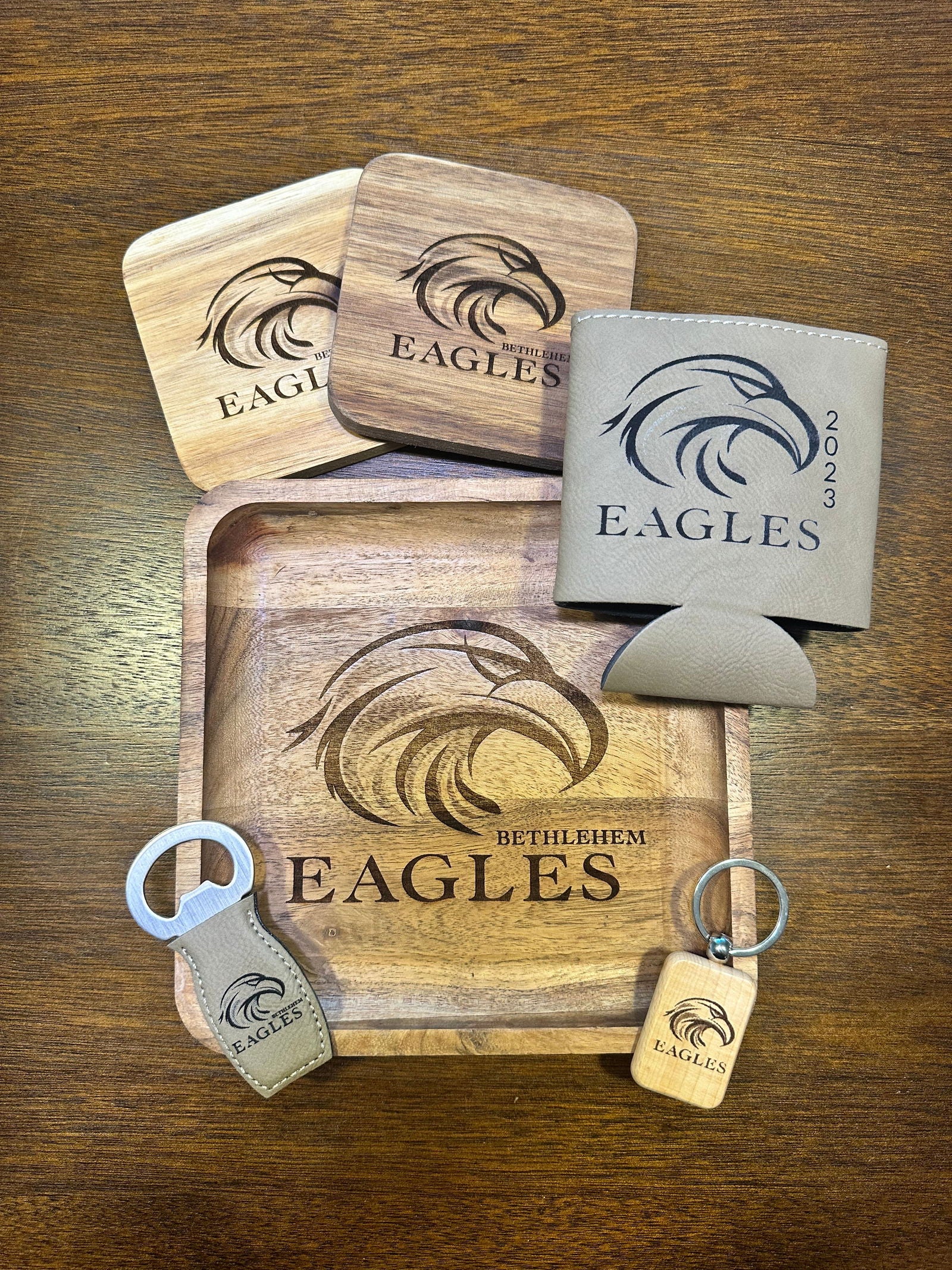Bethlehem Eagles Leather Can Holder - Fresh Cut Signs