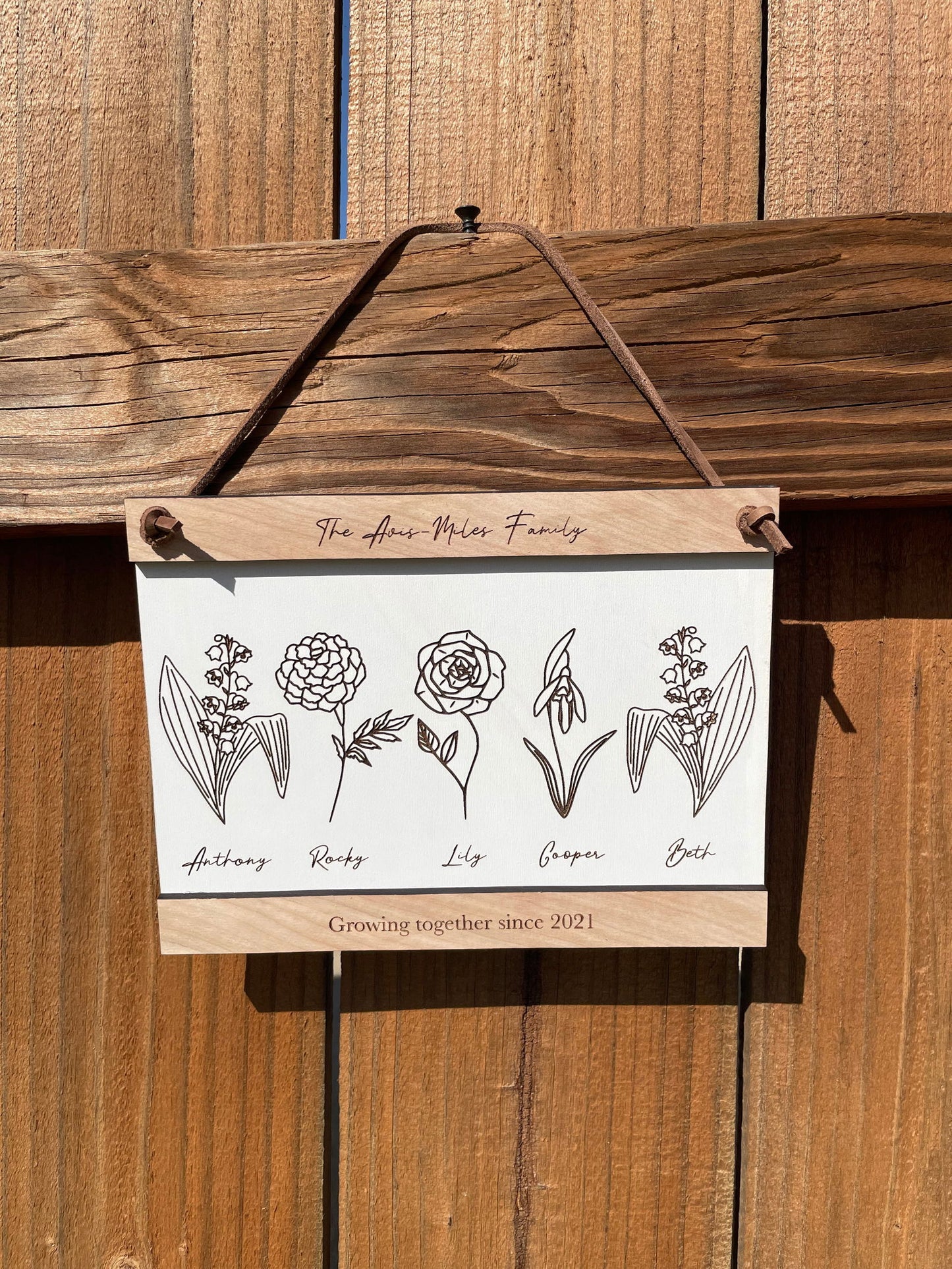 Birthday Month Flower Sign - Fresh Cut Signs