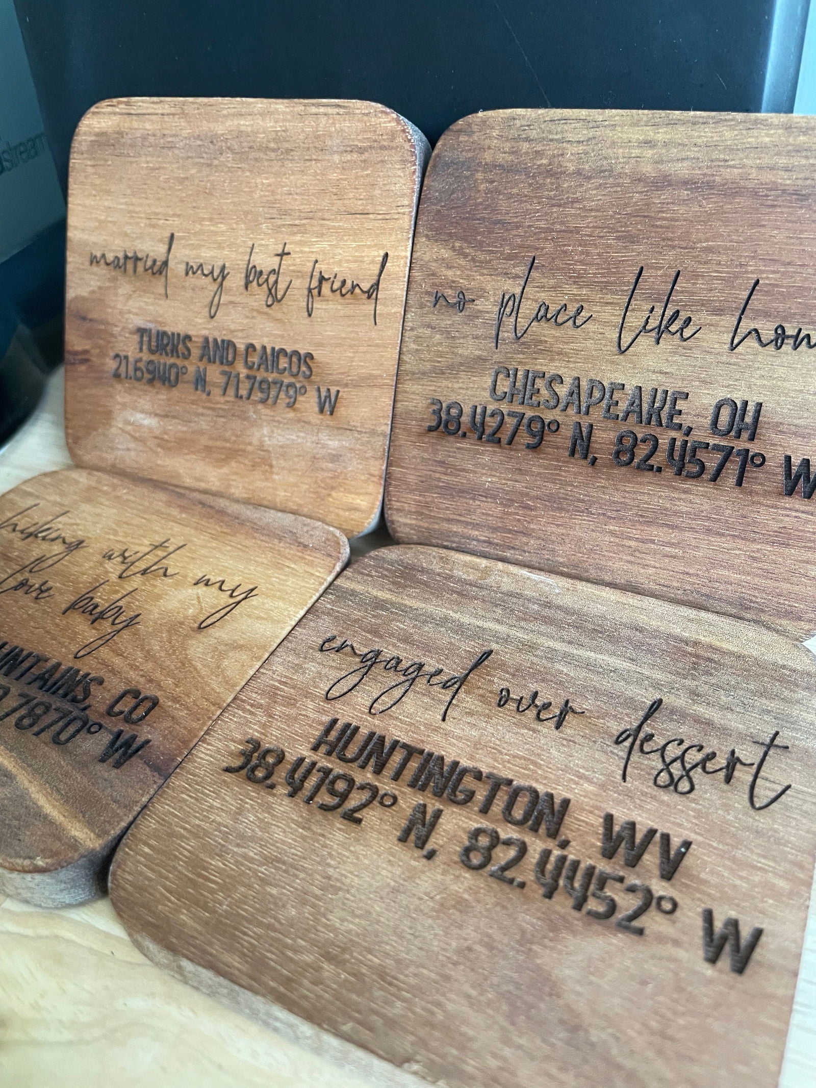 Custom Coordinates Coasters - Fresh Cut Signs