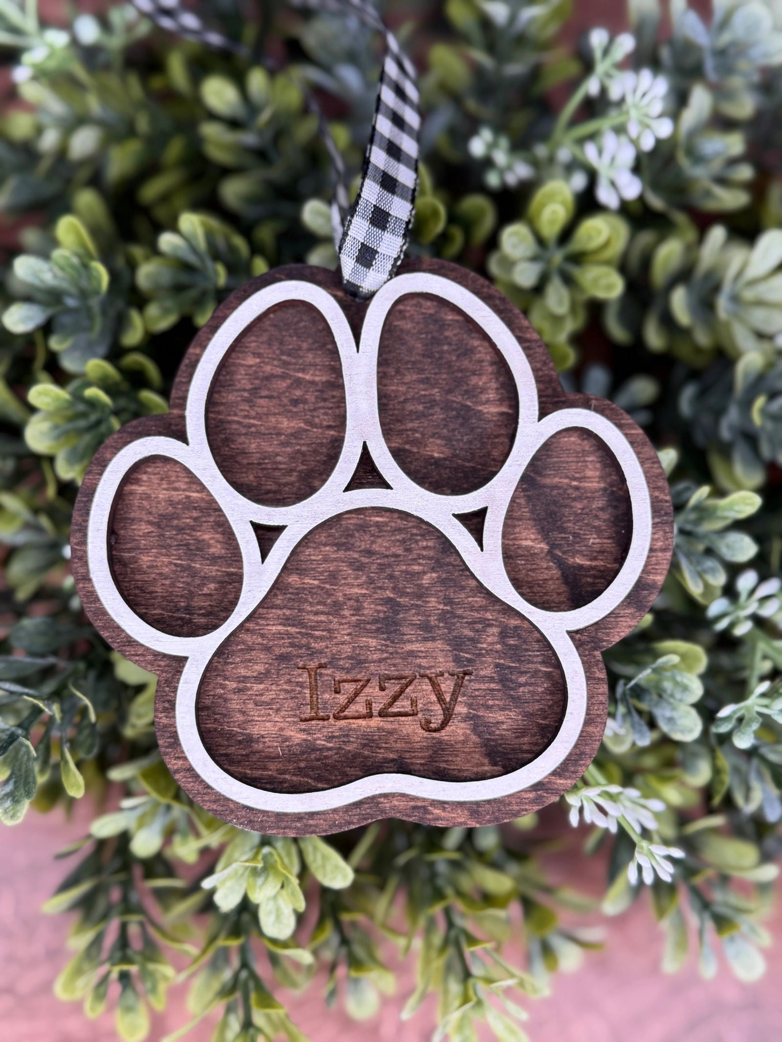 Custom Dog Paw Ornament - Fresh Cut Signs