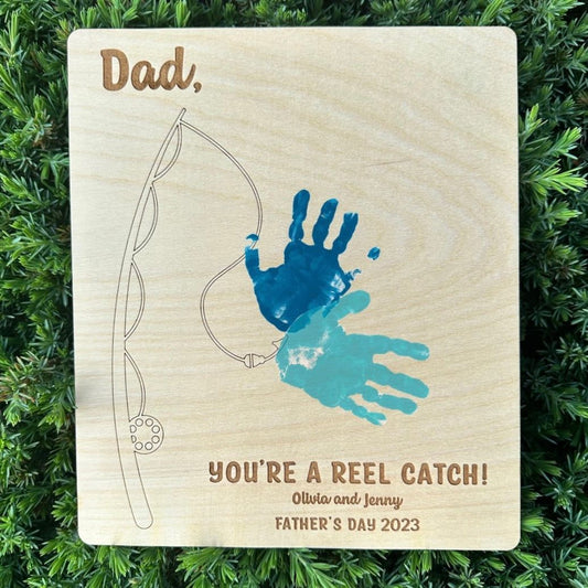 Father’s Day Handprint Fishing Keepsake - Fresh Cut Signs