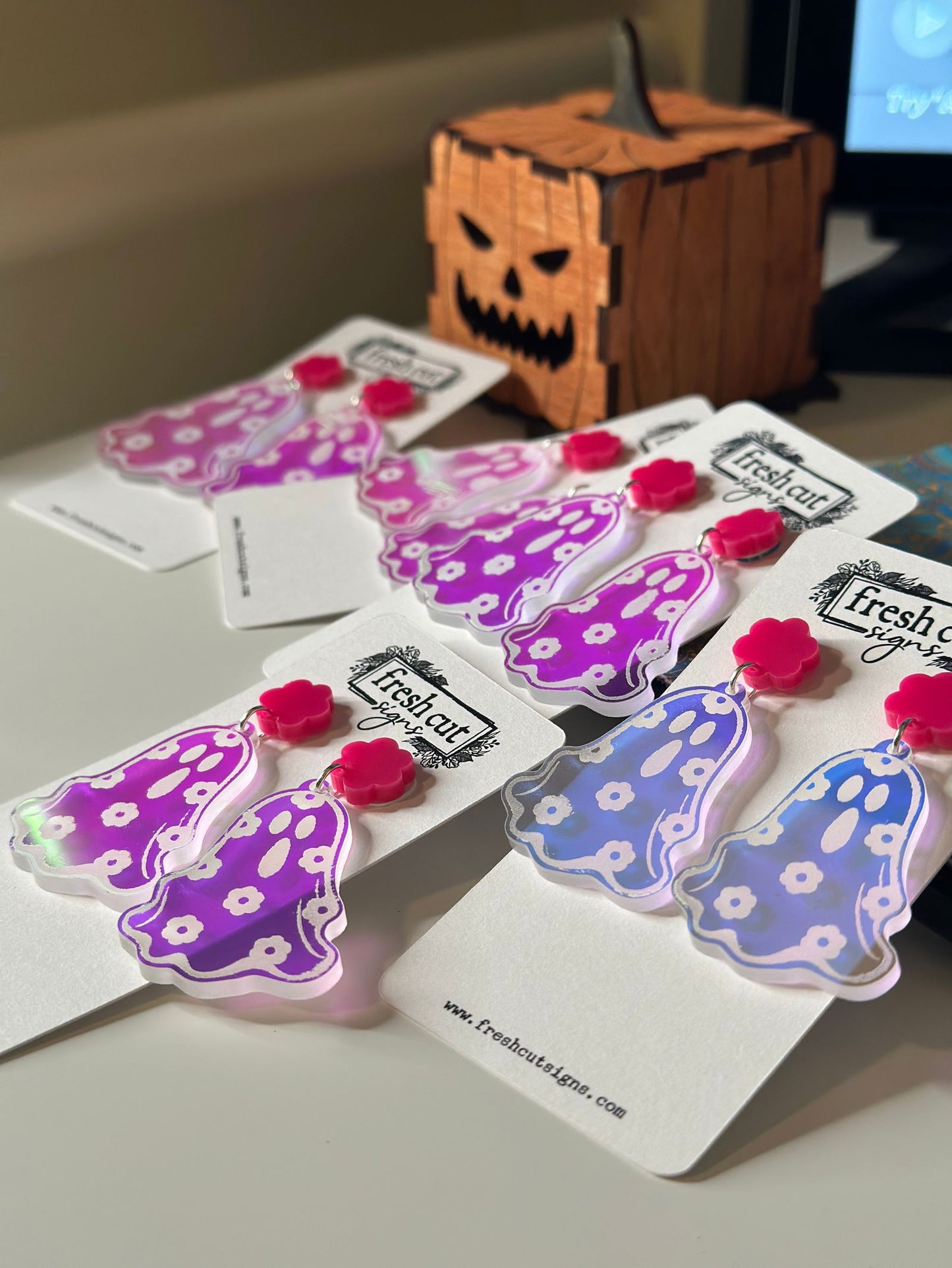 Groovy Ghost Earrings - Fresh Cut Signs