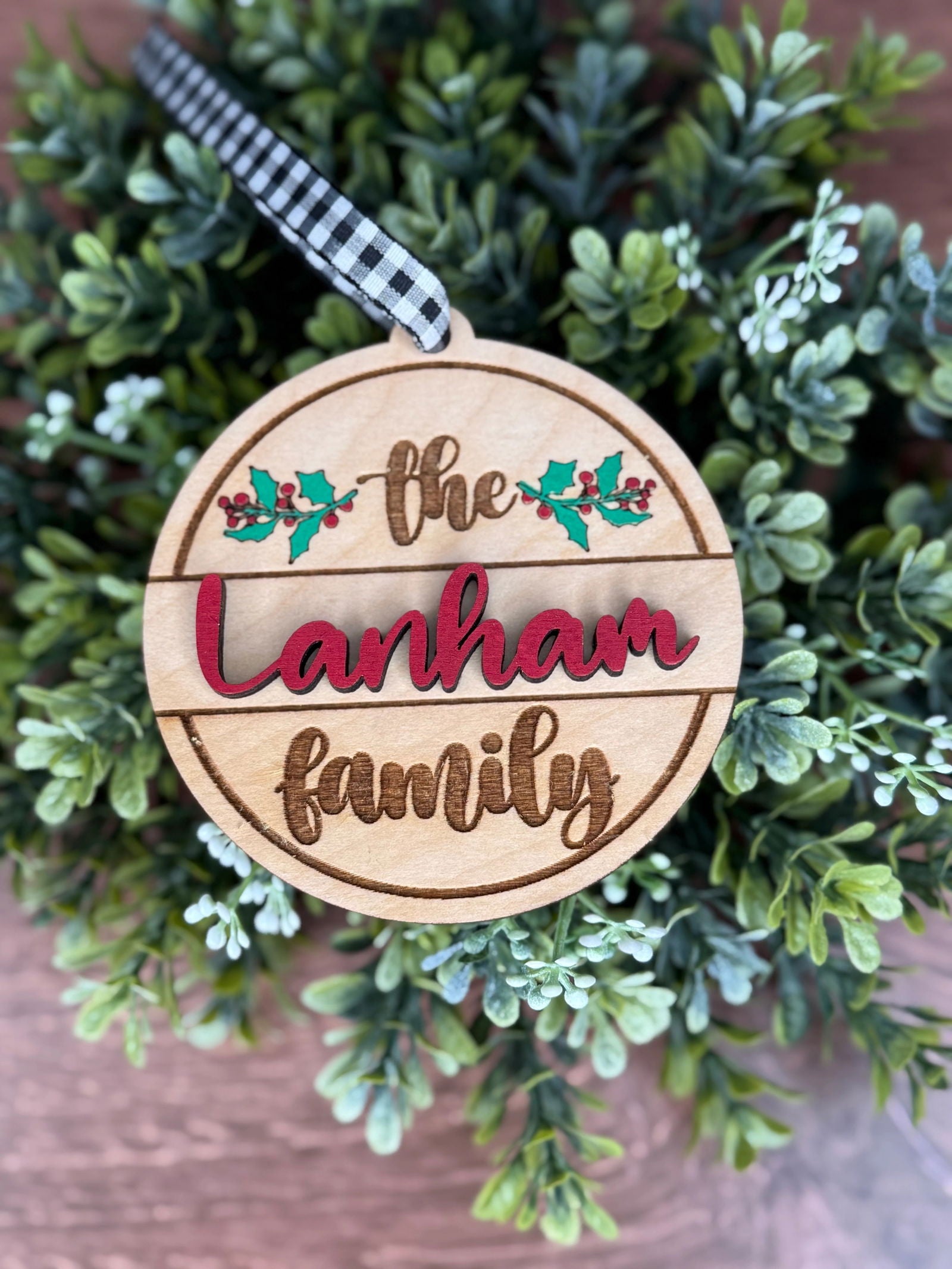 Holly Family Ornament - Fresh Cut Signs