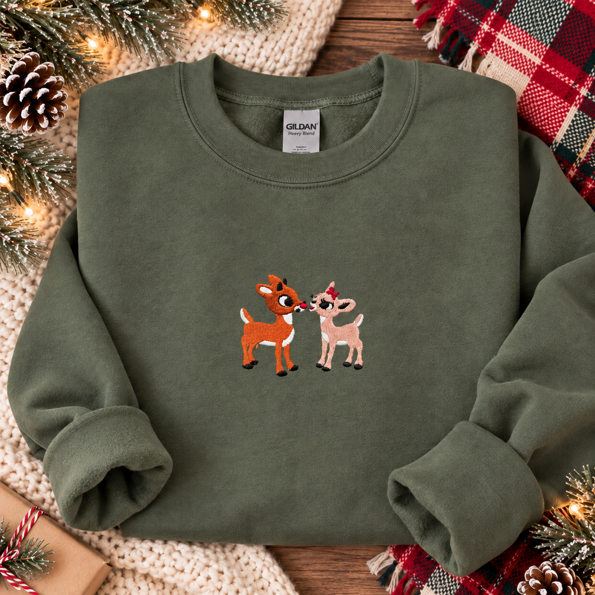 Rudolph & Clarice Embroidered Sweatshirt