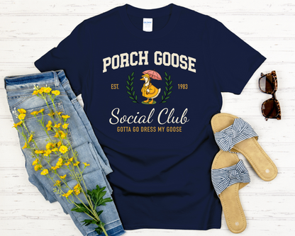 Raincoat Porch Goose Social Club T-shirt