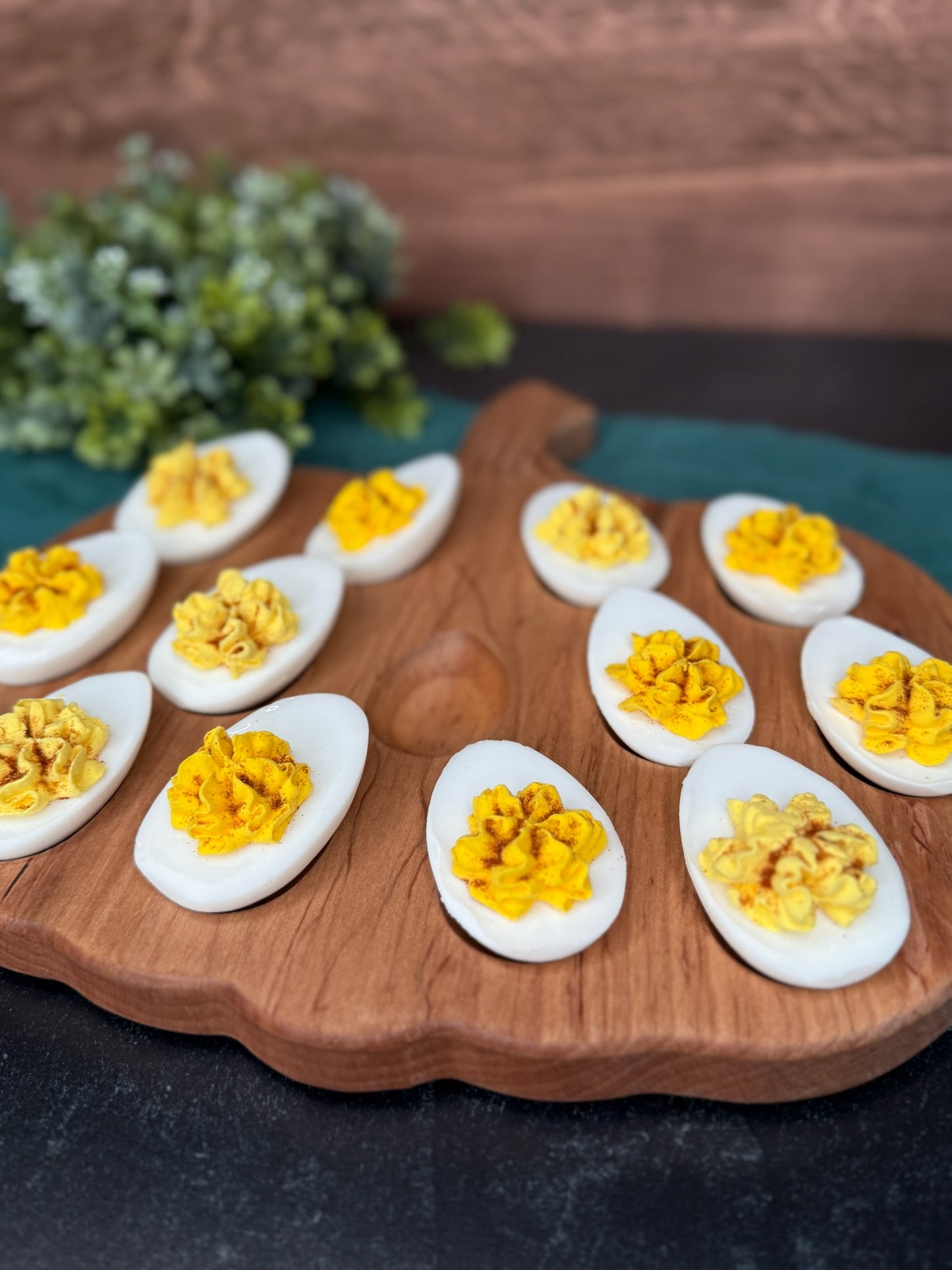 Pumpkin Themed Deviled Egg Board