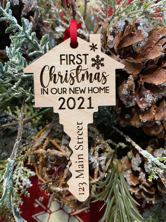 Personalized First Home Key Ornament - Fresh Cut Signs