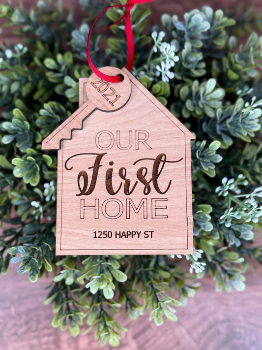 Personalized First Home Ornament - Fresh Cut Signs