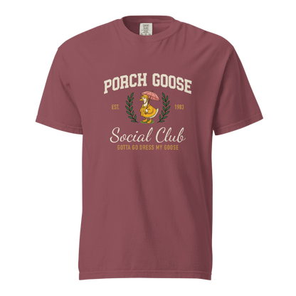 Raincoat Porch Goose Social Club T-shirt