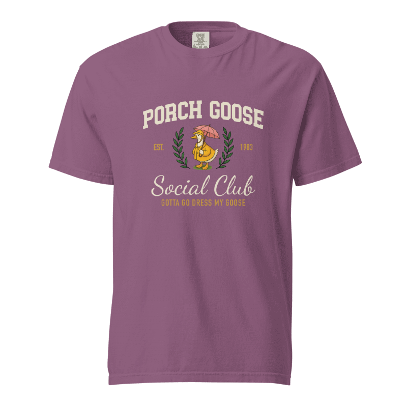 Raincoat Porch Goose Social Club T-shirt