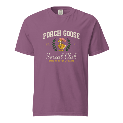 Raincoat Porch Goose Social Club T-shirt