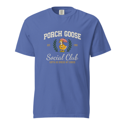 Raincoat Porch Goose Social Club T-shirt