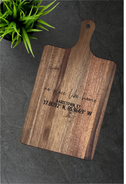 Personalized Acacia Cutting Board with Handle-Fresh Cut Signs-