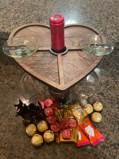 Heart Wine & Candy Tray-Fresh Cut Signs-Valentine's Day