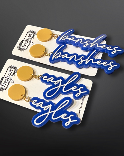 Bethlehem School Spirit Earrings-Fresh Cut Signs-Bethlehem,Christmas,earrings,school,school spirit