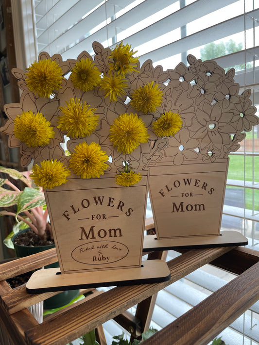 Flowers for Mom-Fresh Cut Signs-Grandma gift,Mom gift,Mother's Day,Parent Gift